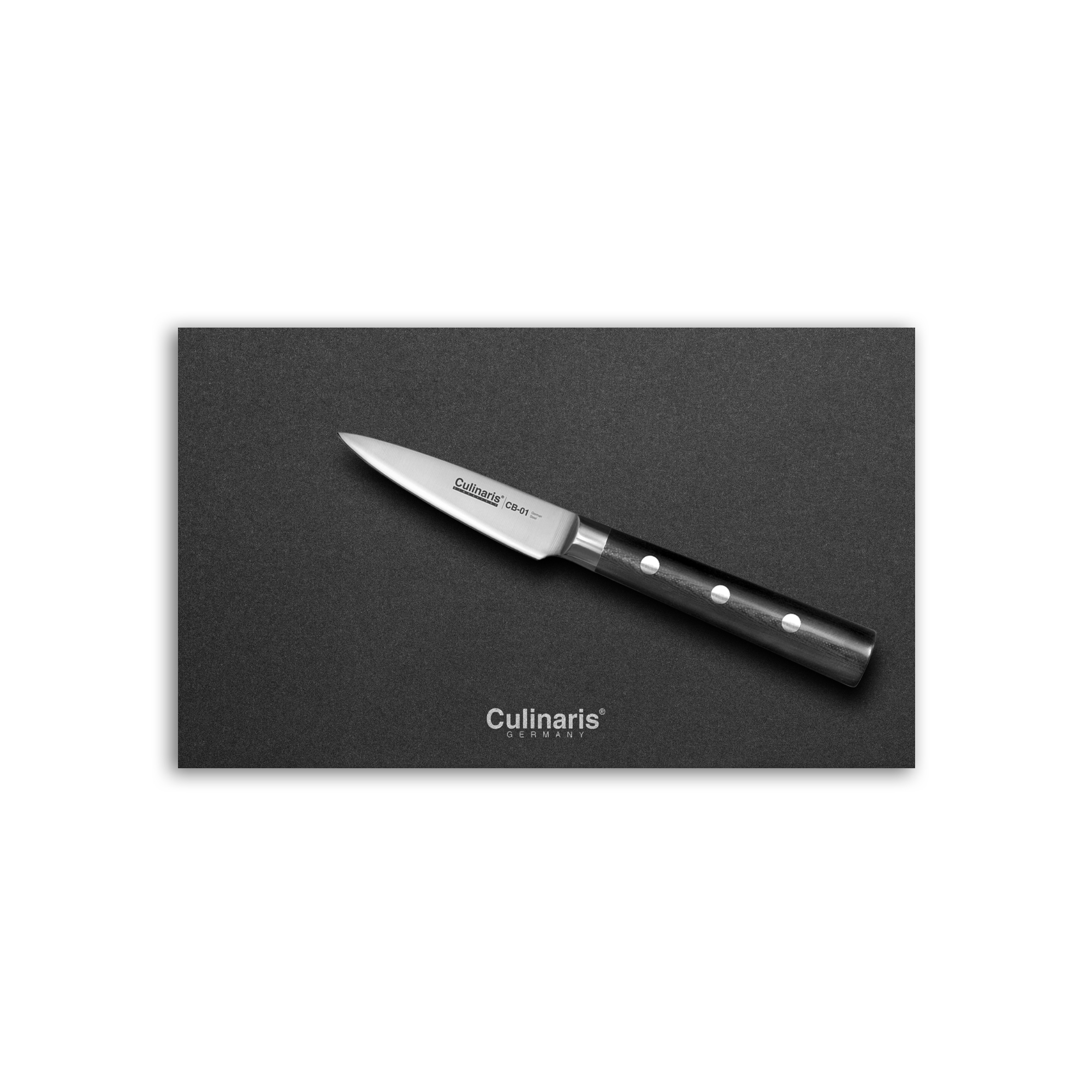 Culinaris - Chopping board NERO 25 x 15 x 0,7 cm+ Paring Knife 10 cm | CB-01