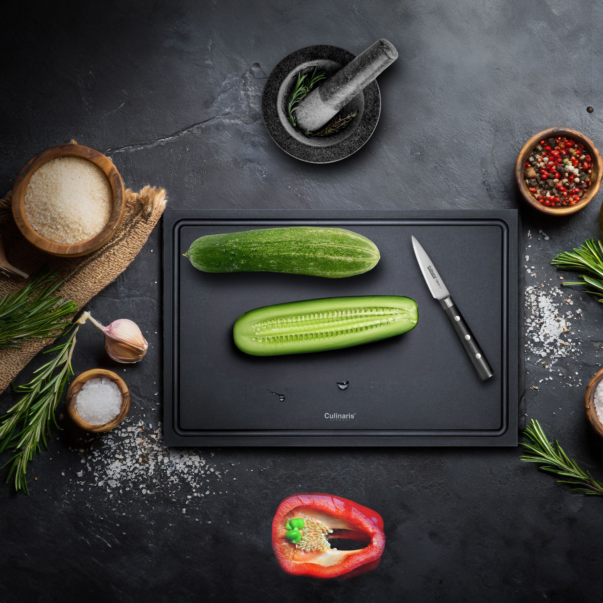 Culinaris - Chopping board NERO - 45 x 30 x 0,9 cm