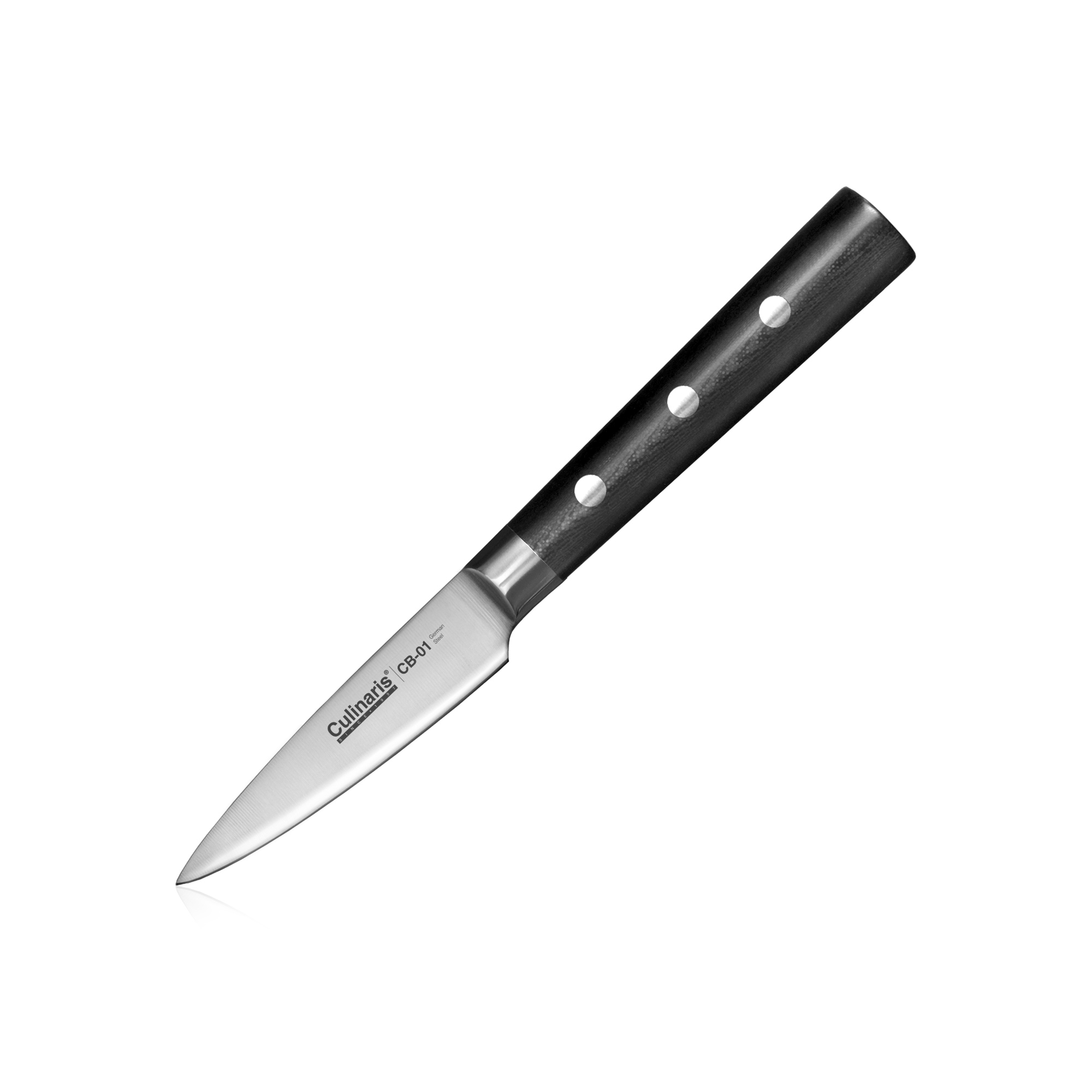 Culinaris - Knife set - Santoku, paring knife, utility knife, magnetic bar Black Series