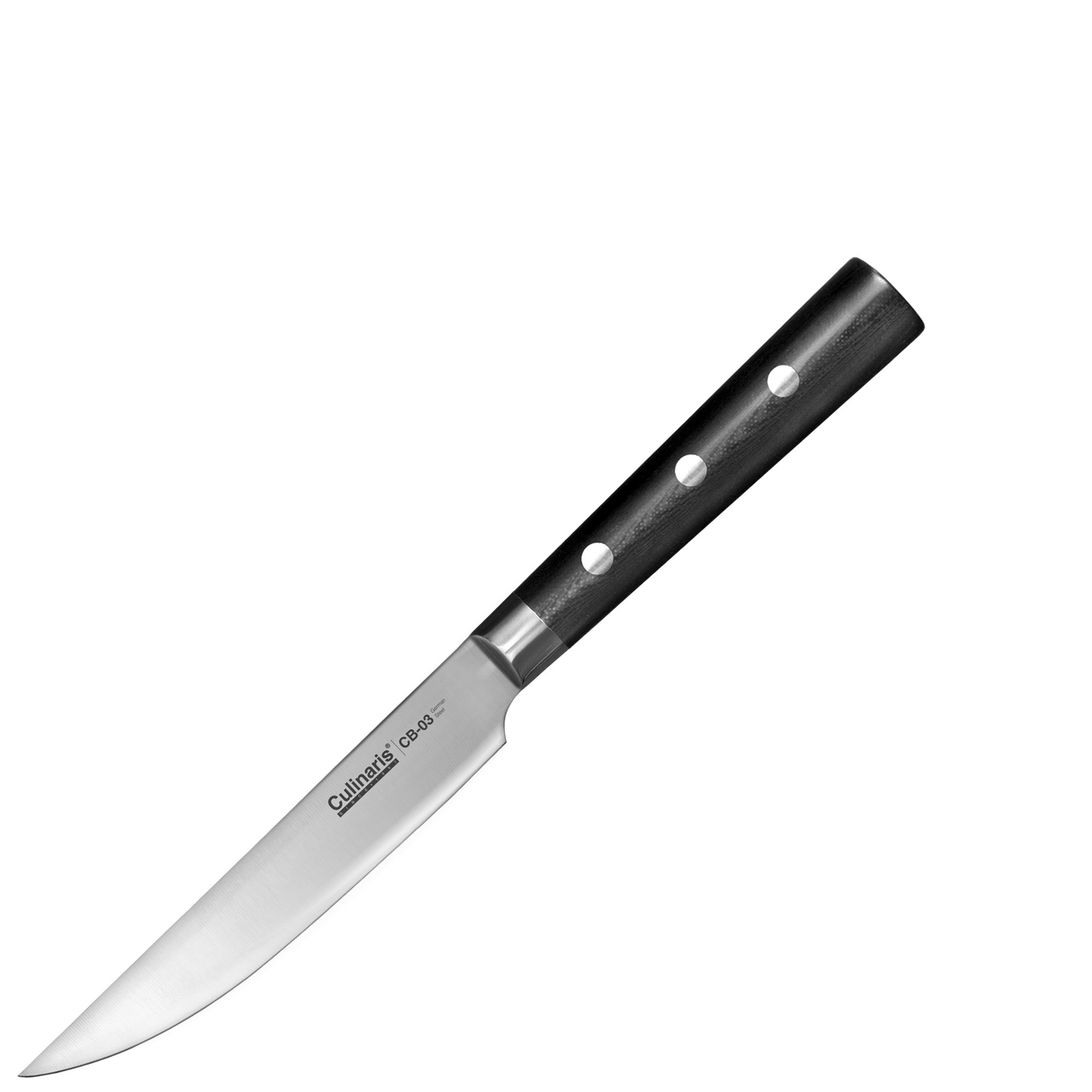 Culinaris - Schneidebrett NERO - rund - Ø 30 x 0,9 cm + Steakmesser 13,5 cm | CB-03