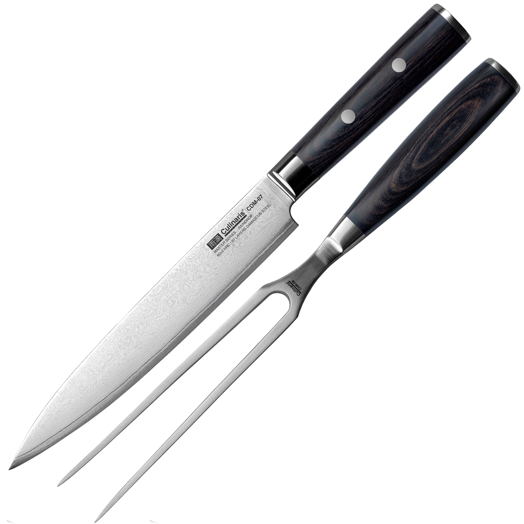 Culinaris knife set - Carving Knife, Meat Fork | Damascus Master Series