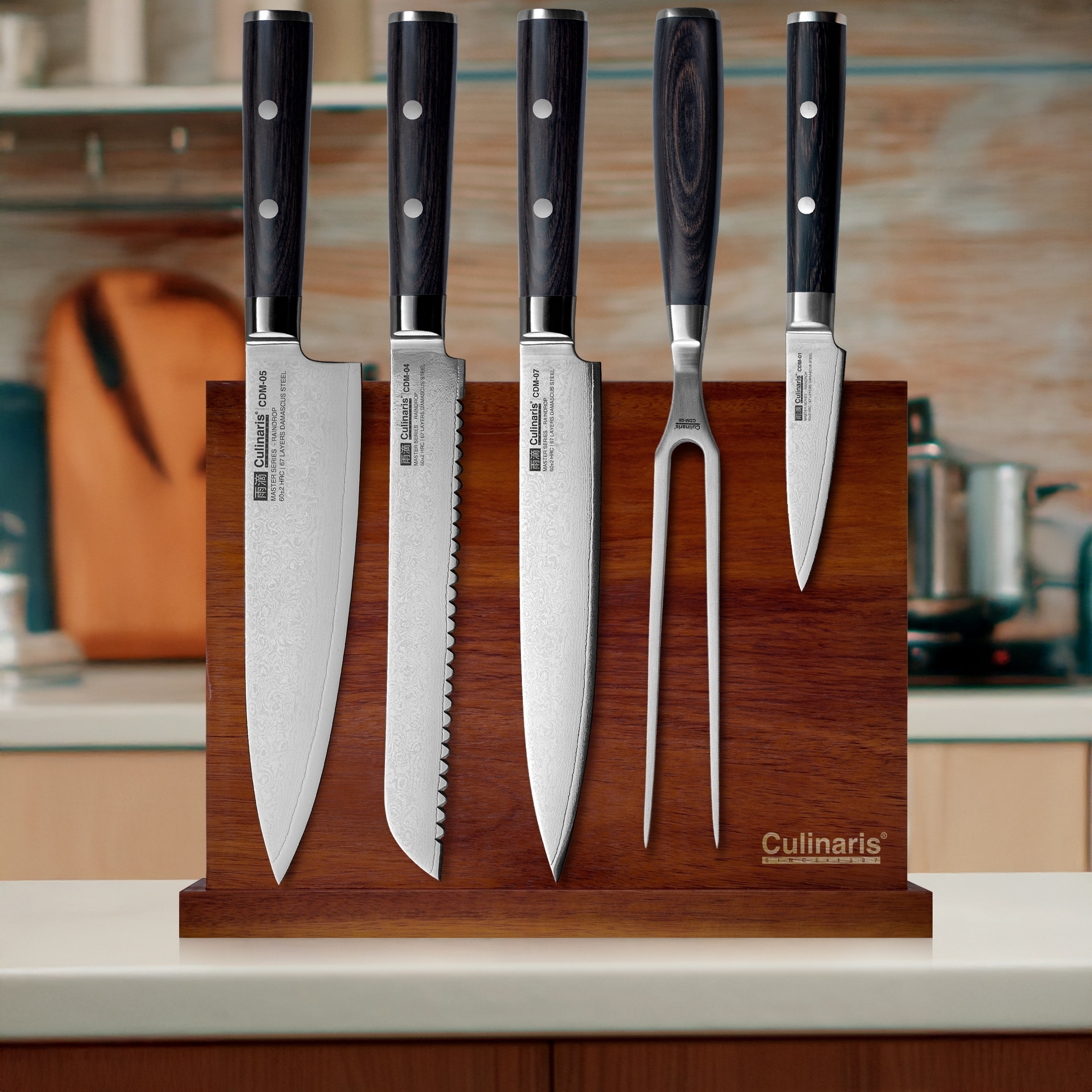 Culinaris knife set - Carving Knife, Meat Fork | Damascus Master Series